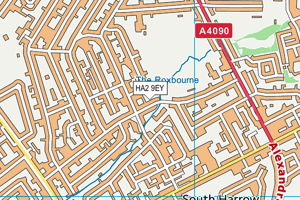 HA2 9EY map - OS VectorMap District (Ordnance Survey)