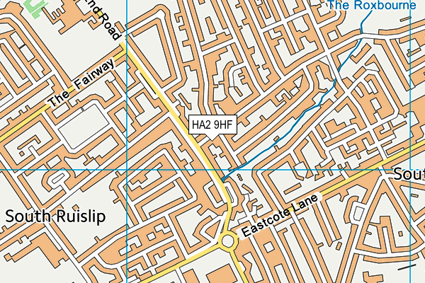 HA2 9HF map - OS VectorMap District (Ordnance Survey)