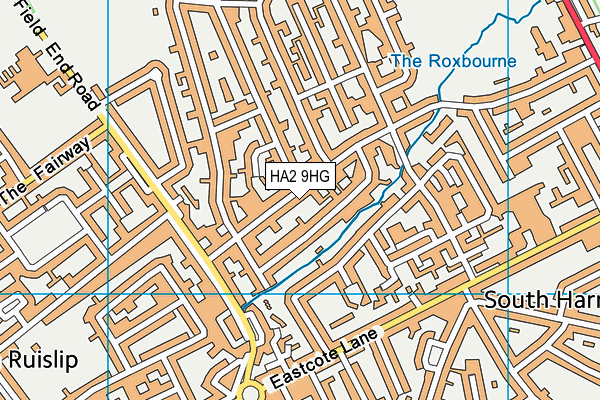 HA2 9HG map - OS VectorMap District (Ordnance Survey)