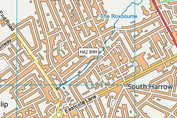 HA2 9HH map - OS VectorMap District (Ordnance Survey)