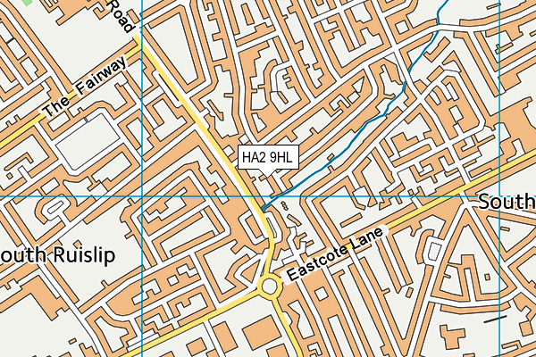 HA2 9HL map - OS VectorMap District (Ordnance Survey)
