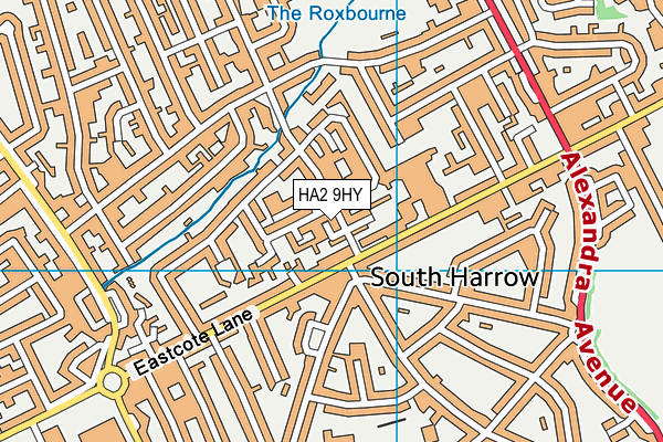 HA2 9HY map - OS VectorMap District (Ordnance Survey)
