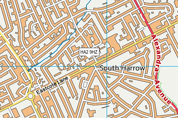 HA2 9HZ map - OS VectorMap District (Ordnance Survey)