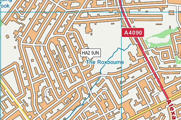 HA2 9JN map - OS VectorMap District (Ordnance Survey)