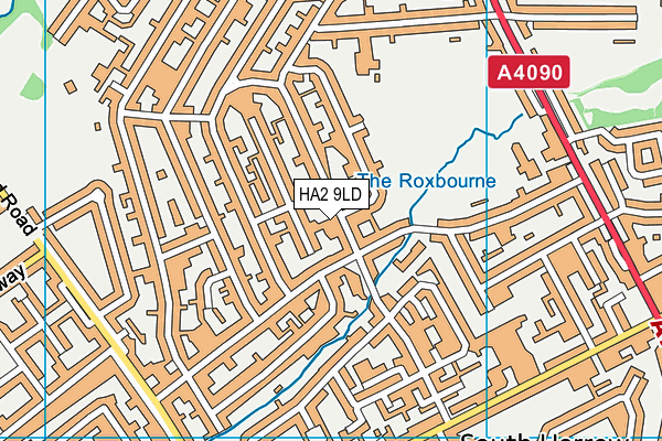 HA2 9LD map - OS VectorMap District (Ordnance Survey)