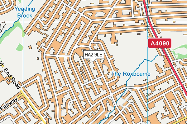 HA2 9LE map - OS VectorMap District (Ordnance Survey)