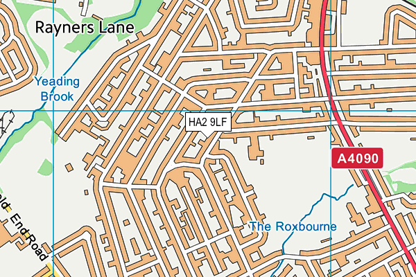 HA2 9LF map - OS VectorMap District (Ordnance Survey)