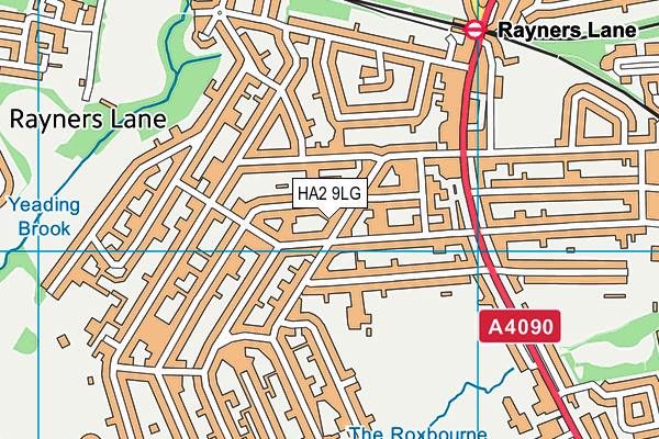 HA2 9LG map - OS VectorMap District (Ordnance Survey)