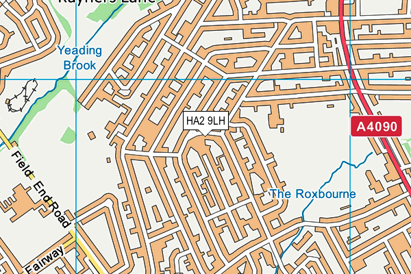 HA2 9LH map - OS VectorMap District (Ordnance Survey)