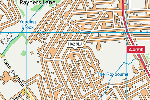 HA2 9LJ map - OS VectorMap District (Ordnance Survey)