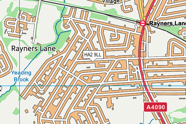 HA2 9LL map - OS VectorMap District (Ordnance Survey)