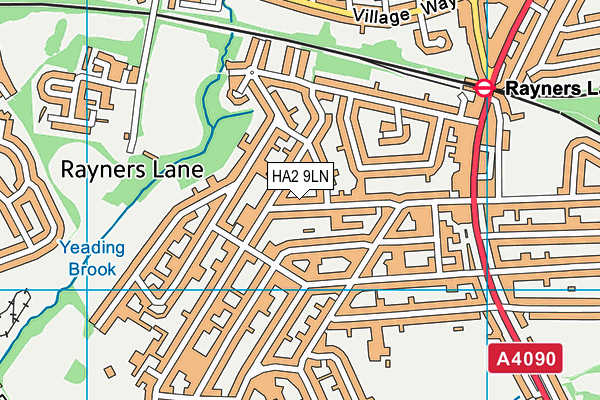 HA2 9LN map - OS VectorMap District (Ordnance Survey)