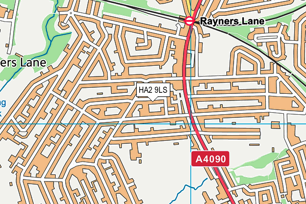HA2 9LS map - OS VectorMap District (Ordnance Survey)