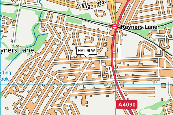 HA2 9LW map - OS VectorMap District (Ordnance Survey)