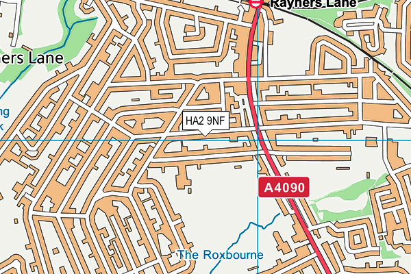 HA2 9NF map - OS VectorMap District (Ordnance Survey)