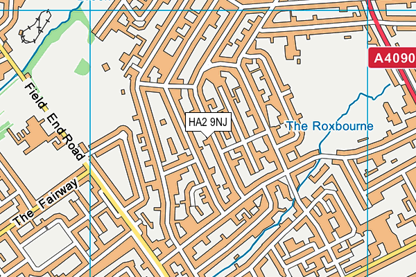 HA2 9NJ map - OS VectorMap District (Ordnance Survey)
