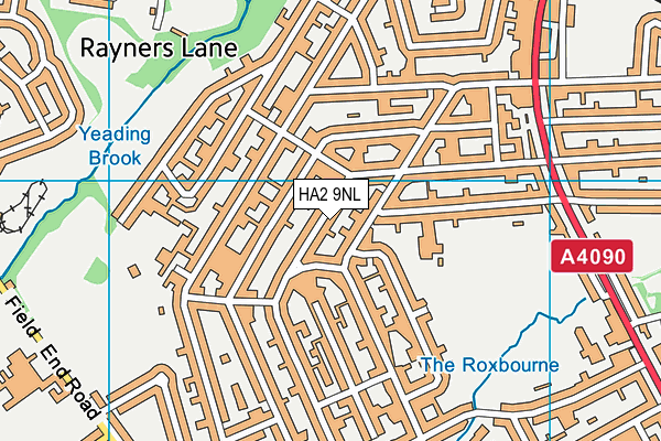 HA2 9NL map - OS VectorMap District (Ordnance Survey)