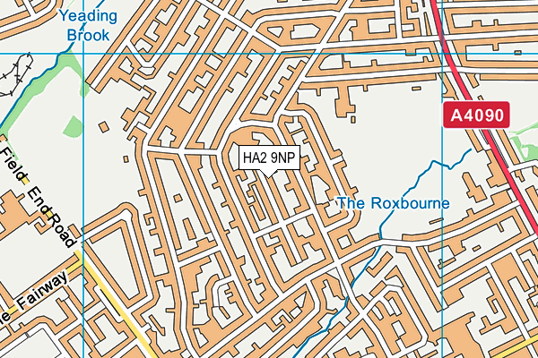 HA2 9NP map - OS VectorMap District (Ordnance Survey)