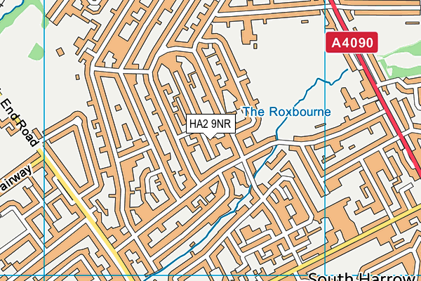 HA2 9NR map - OS VectorMap District (Ordnance Survey)