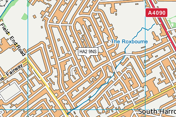 HA2 9NS map - OS VectorMap District (Ordnance Survey)