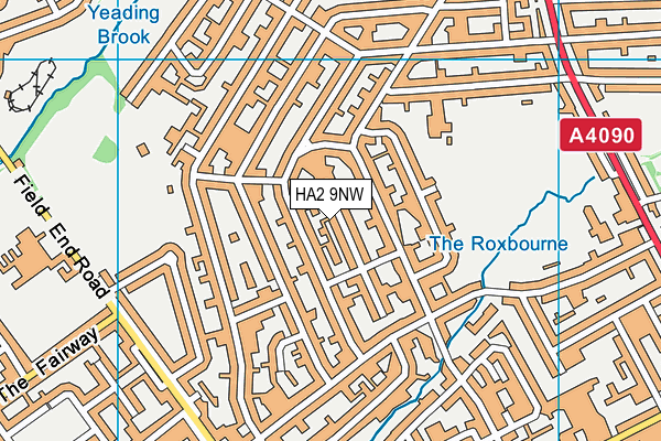 HA2 9NW map - OS VectorMap District (Ordnance Survey)