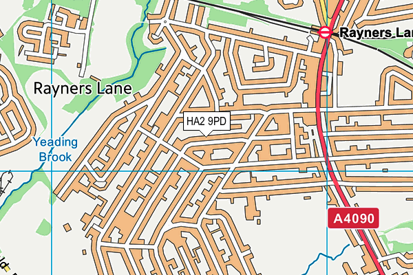 HA2 9PD map - OS VectorMap District (Ordnance Survey)