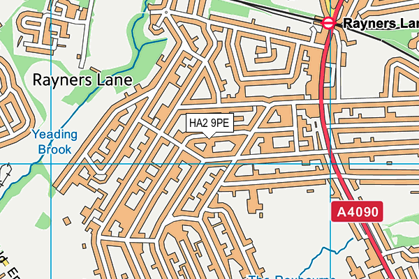 HA2 9PE map - OS VectorMap District (Ordnance Survey)