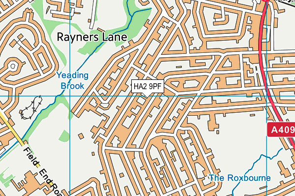 HA2 9PF map - OS VectorMap District (Ordnance Survey)