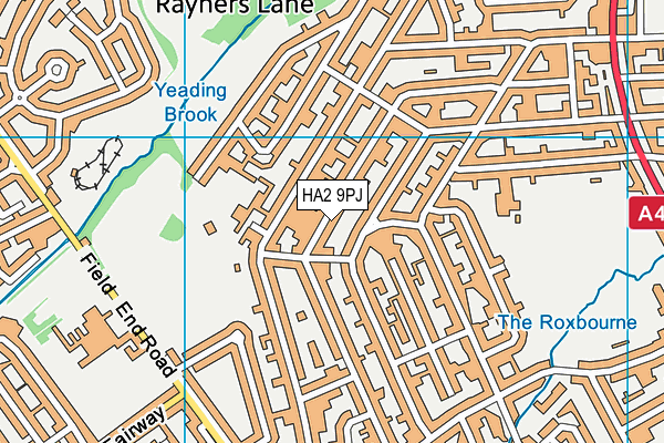 HA2 9PJ map - OS VectorMap District (Ordnance Survey)