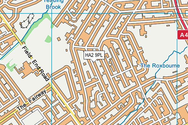 HA2 9PL map - OS VectorMap District (Ordnance Survey)