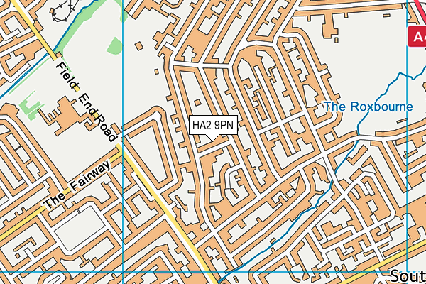 HA2 9PN map - OS VectorMap District (Ordnance Survey)