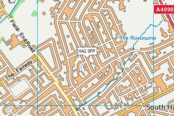 HA2 9PP map - OS VectorMap District (Ordnance Survey)
