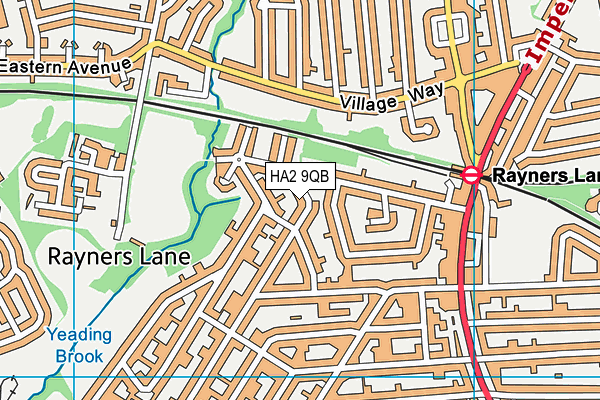 HA2 9QB map - OS VectorMap District (Ordnance Survey)