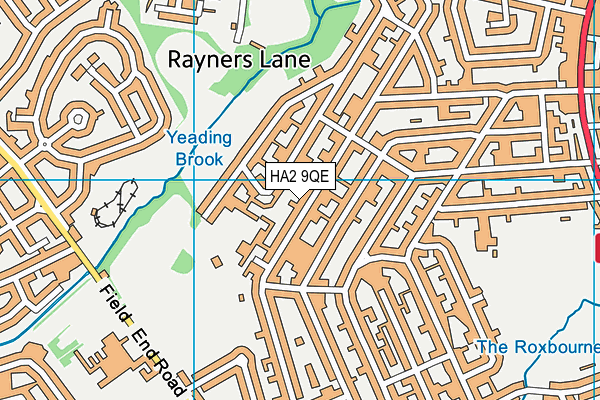 HA2 9QE map - OS VectorMap District (Ordnance Survey)