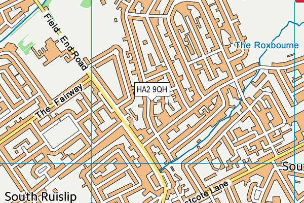 HA2 9QH map - OS VectorMap District (Ordnance Survey)