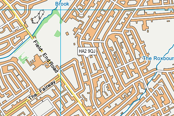 HA2 9QJ map - OS VectorMap District (Ordnance Survey)