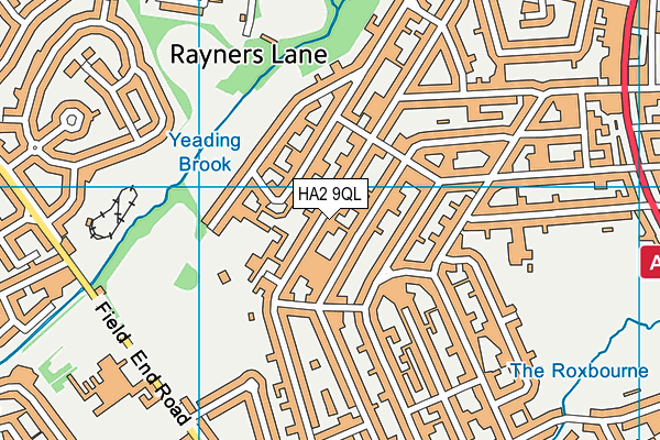 HA2 9QL map - OS VectorMap District (Ordnance Survey)