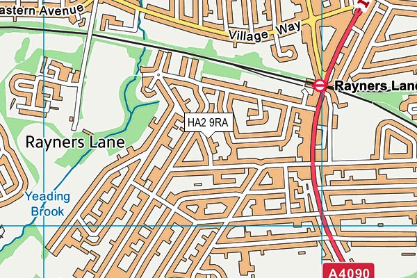 HA2 9RA map - OS VectorMap District (Ordnance Survey)