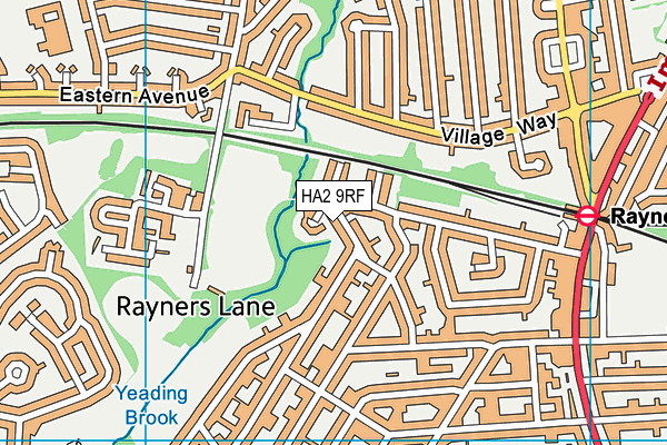 HA2 9RF map - OS VectorMap District (Ordnance Survey)