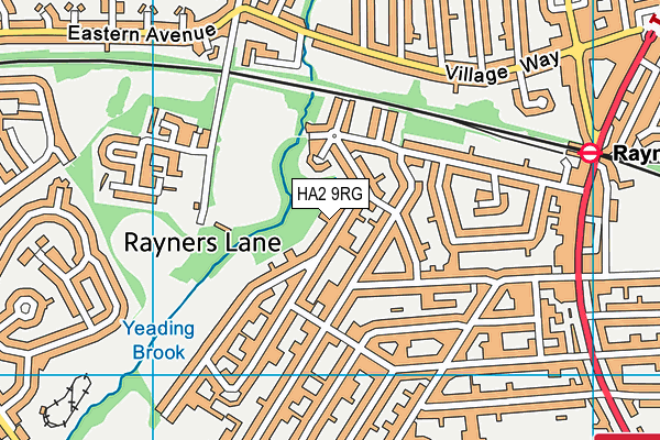 HA2 9RG map - OS VectorMap District (Ordnance Survey)