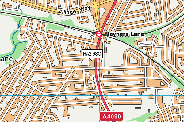 HA2 9SG map - OS VectorMap District (Ordnance Survey)