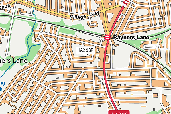 HA2 9SP map - OS VectorMap District (Ordnance Survey)