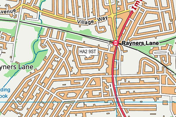 HA2 9ST map - OS VectorMap District (Ordnance Survey)