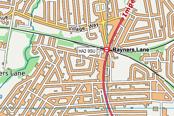 HA2 9SU map - OS VectorMap District (Ordnance Survey)