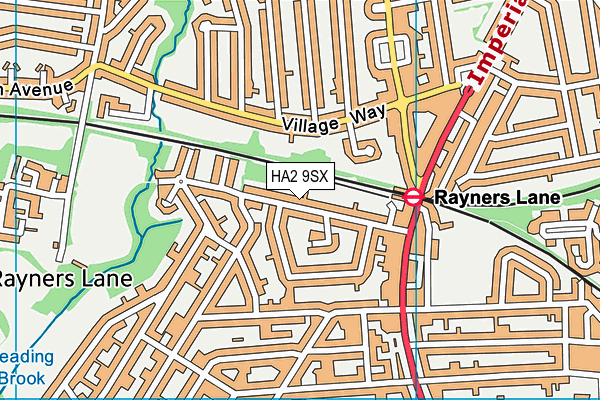 HA2 9SX map - OS VectorMap District (Ordnance Survey)