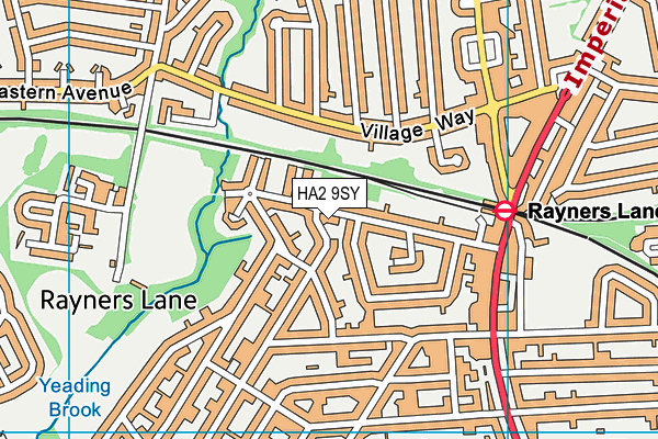HA2 9SY map - OS VectorMap District (Ordnance Survey)