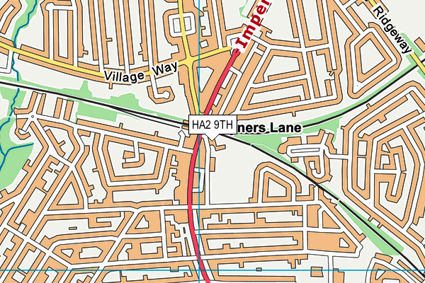HA2 9TH map - OS VectorMap District (Ordnance Survey)