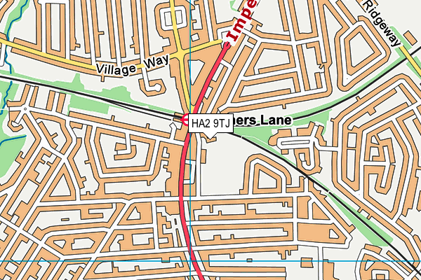 HA2 9TJ map - OS VectorMap District (Ordnance Survey)