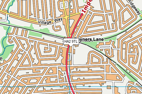 HA2 9TL map - OS VectorMap District (Ordnance Survey)