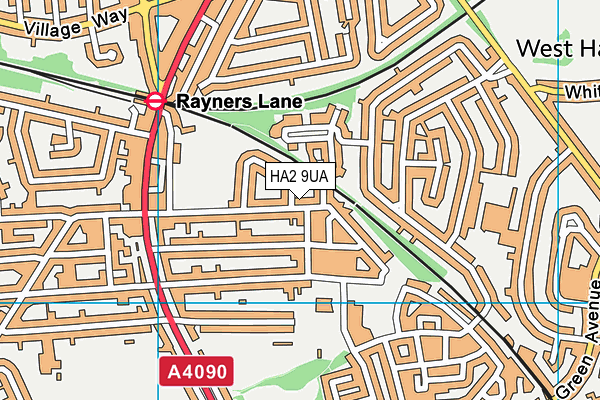 HA2 9UA map - OS VectorMap District (Ordnance Survey)